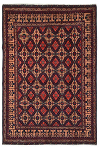 Biljik Afghan Rug – Rust Diamond