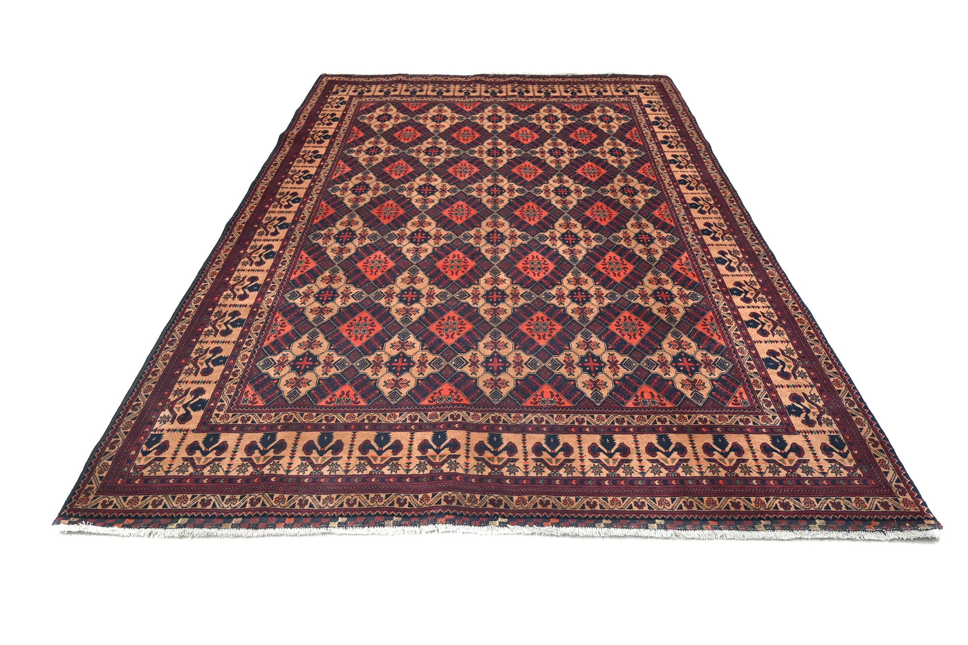 Biljik Afghan Rug – Rust Diamond