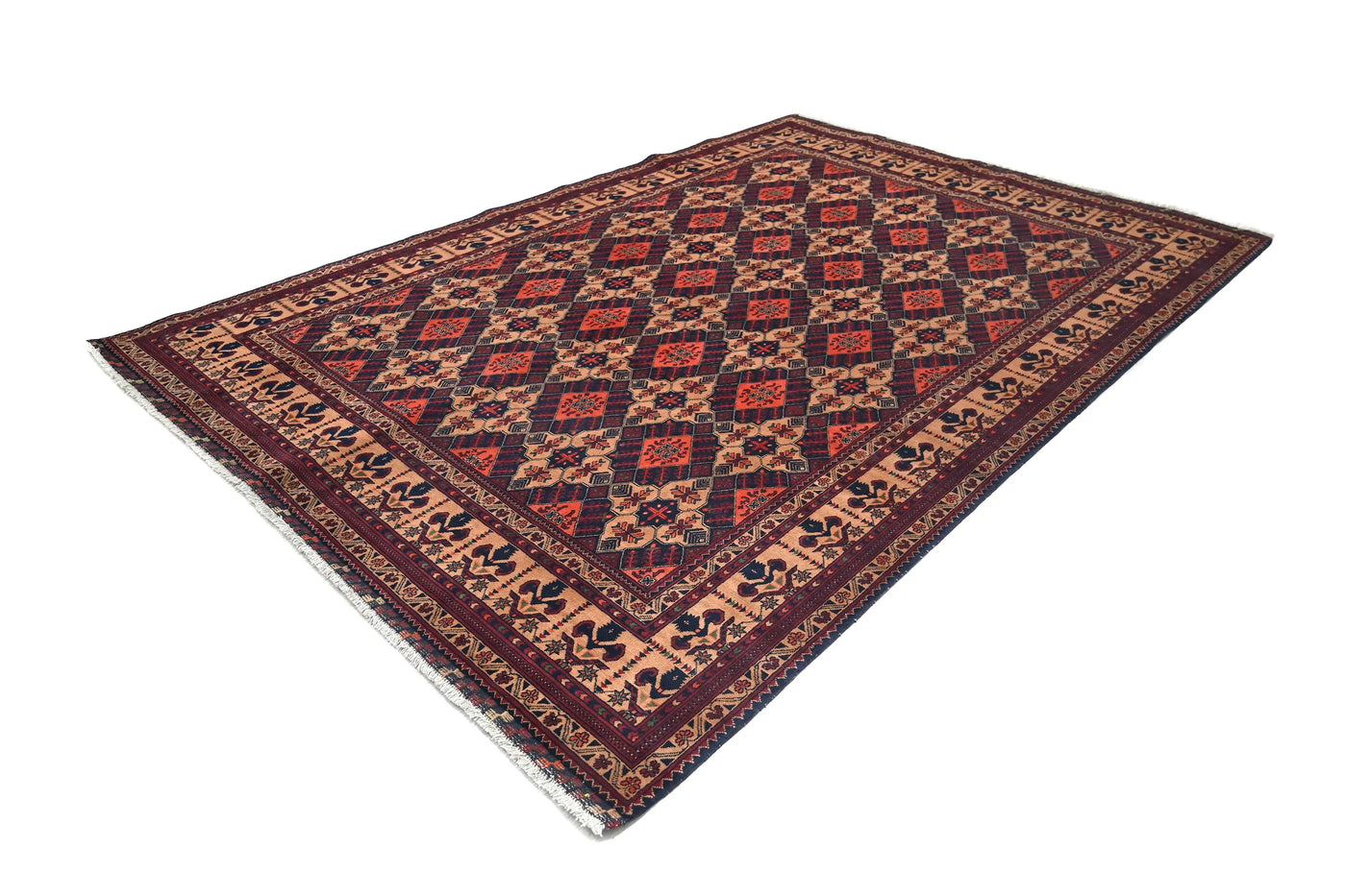 Biljik Afghan Rug – Rust Diamond
