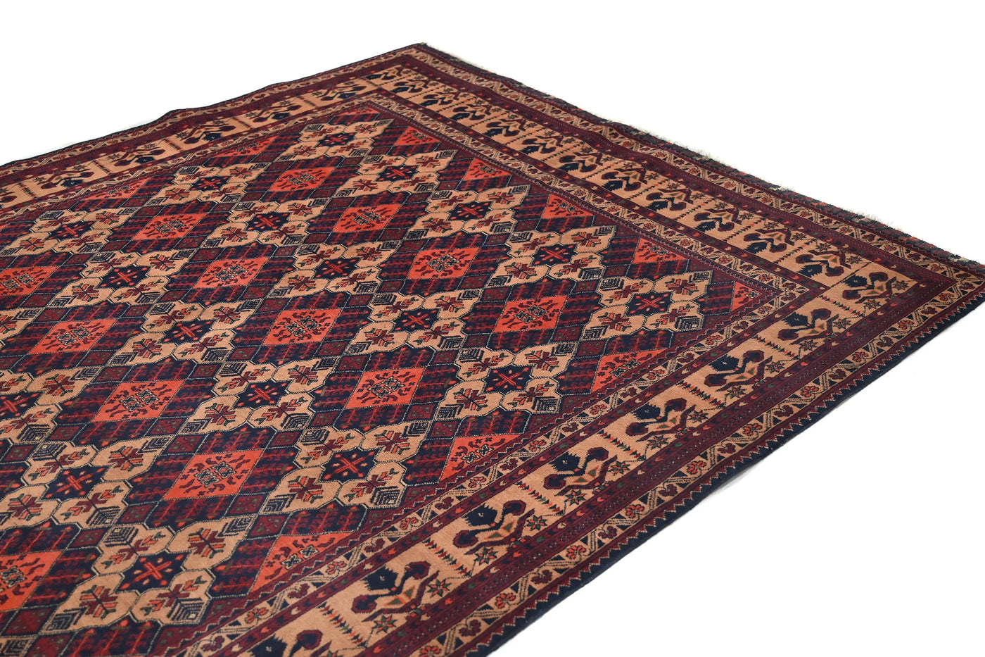 Biljik Afghan Rug – Rust Diamond
