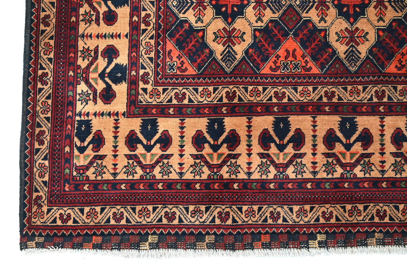 Biljik Afghan Rug – Rust Diamond