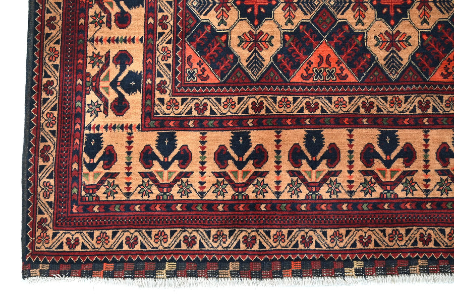 Biljik Afghan Rug – Rust Diamond