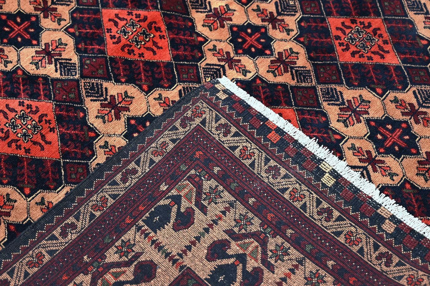 Biljik Afghan Rug – Rust Diamond