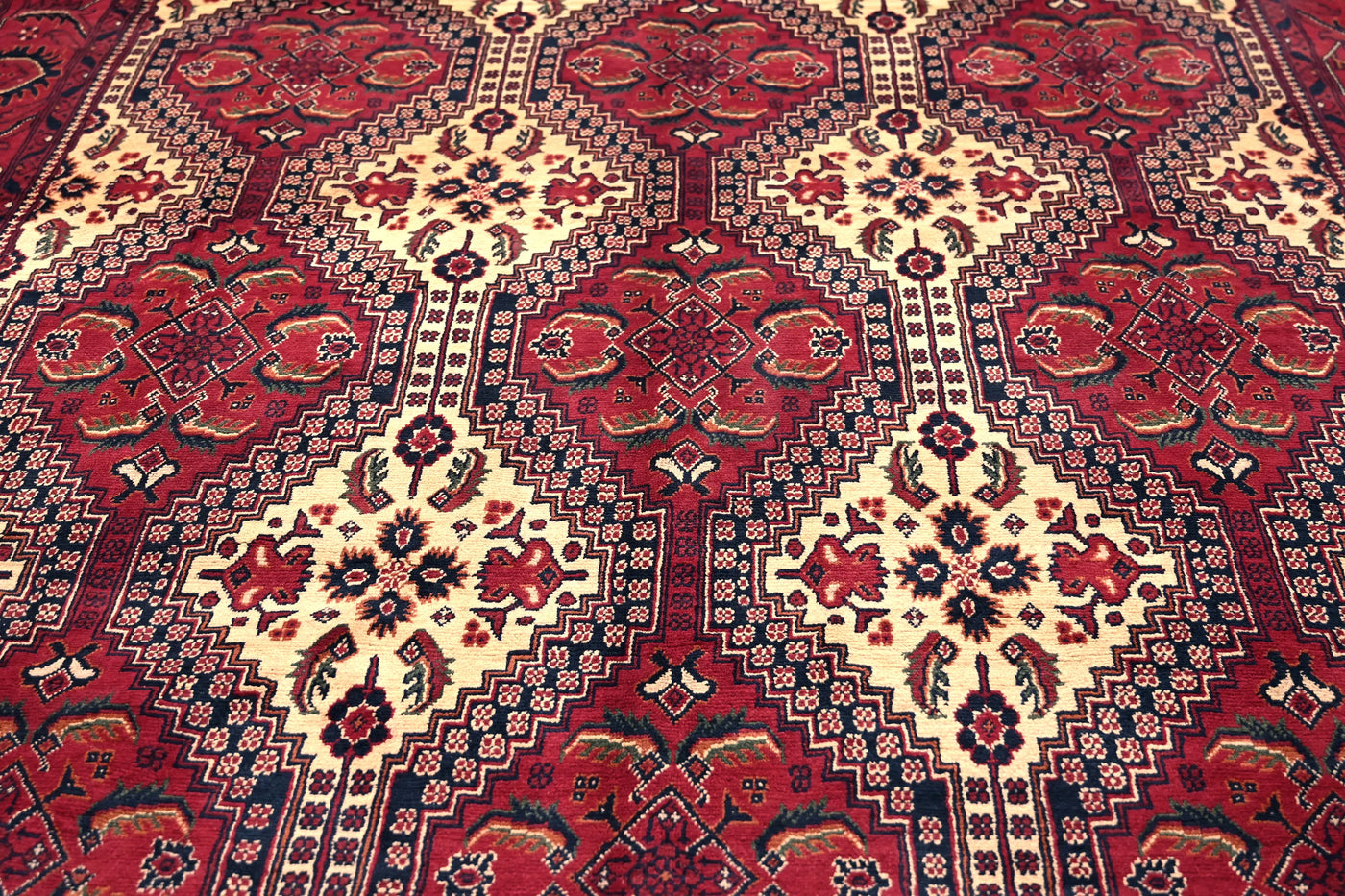 Biljik Afghan Rug – Rosewood Trellis