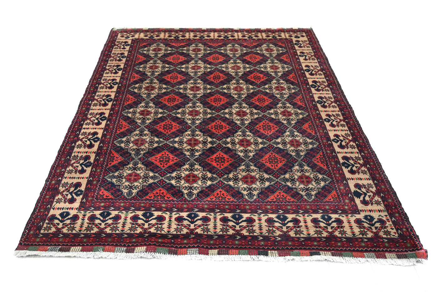 Biljik Afghan Rug – Alabaster Border