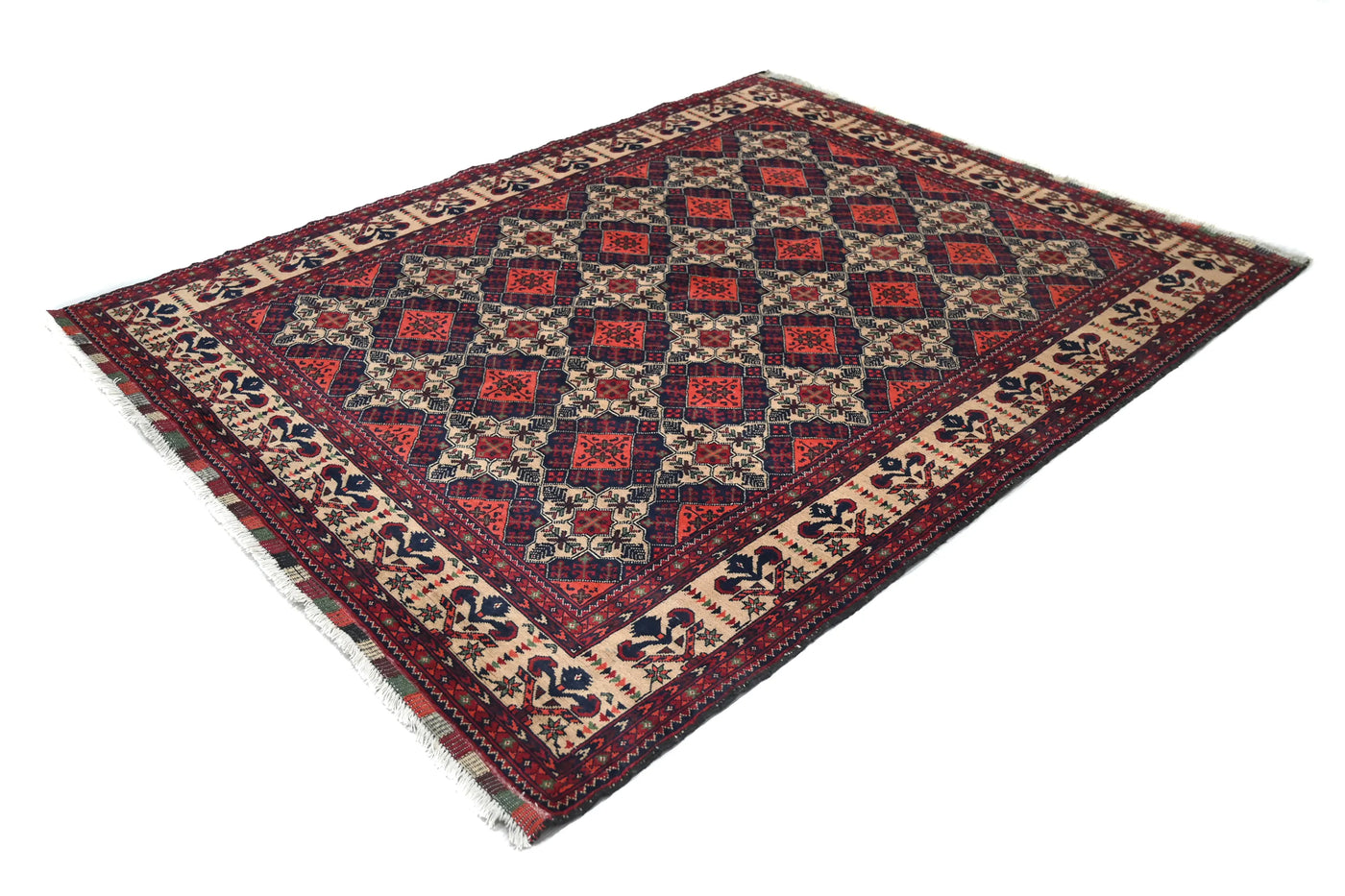 Biljik Afghan Rug – Alabaster Border