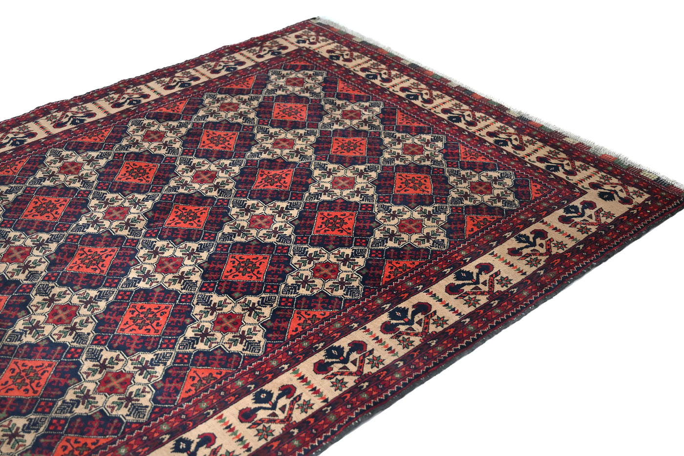 Biljik Afghan Rug – Alabaster Border