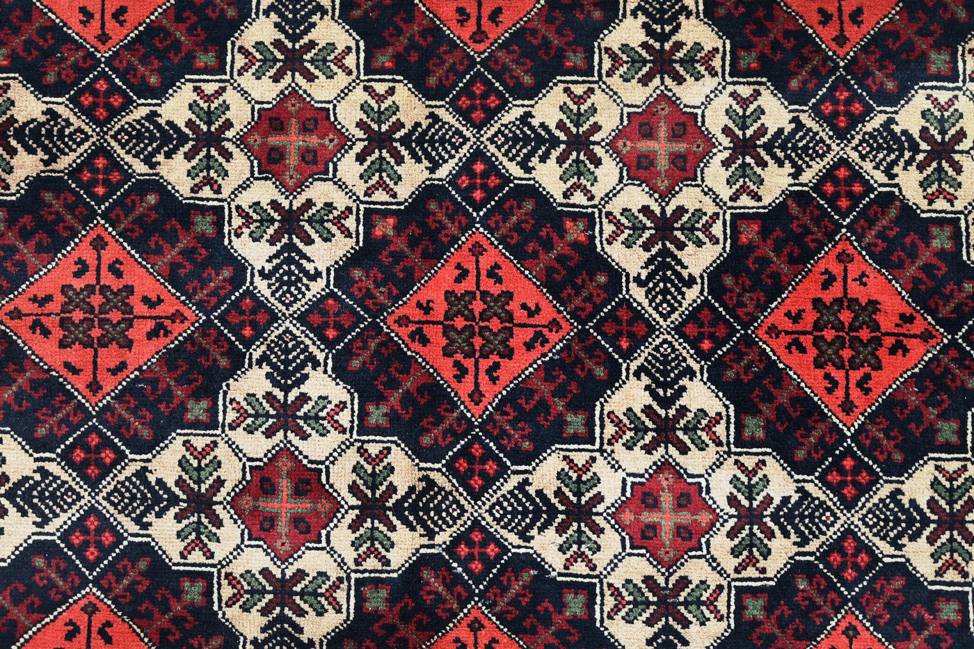 Biljik Afghan Rug – Alabaster Border