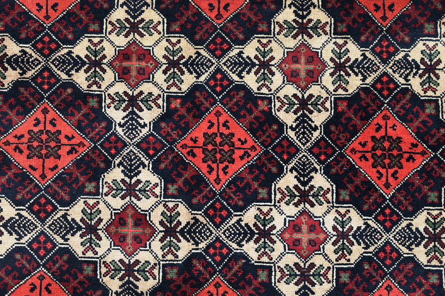 Biljik Afghan Rug – Alabaster Border