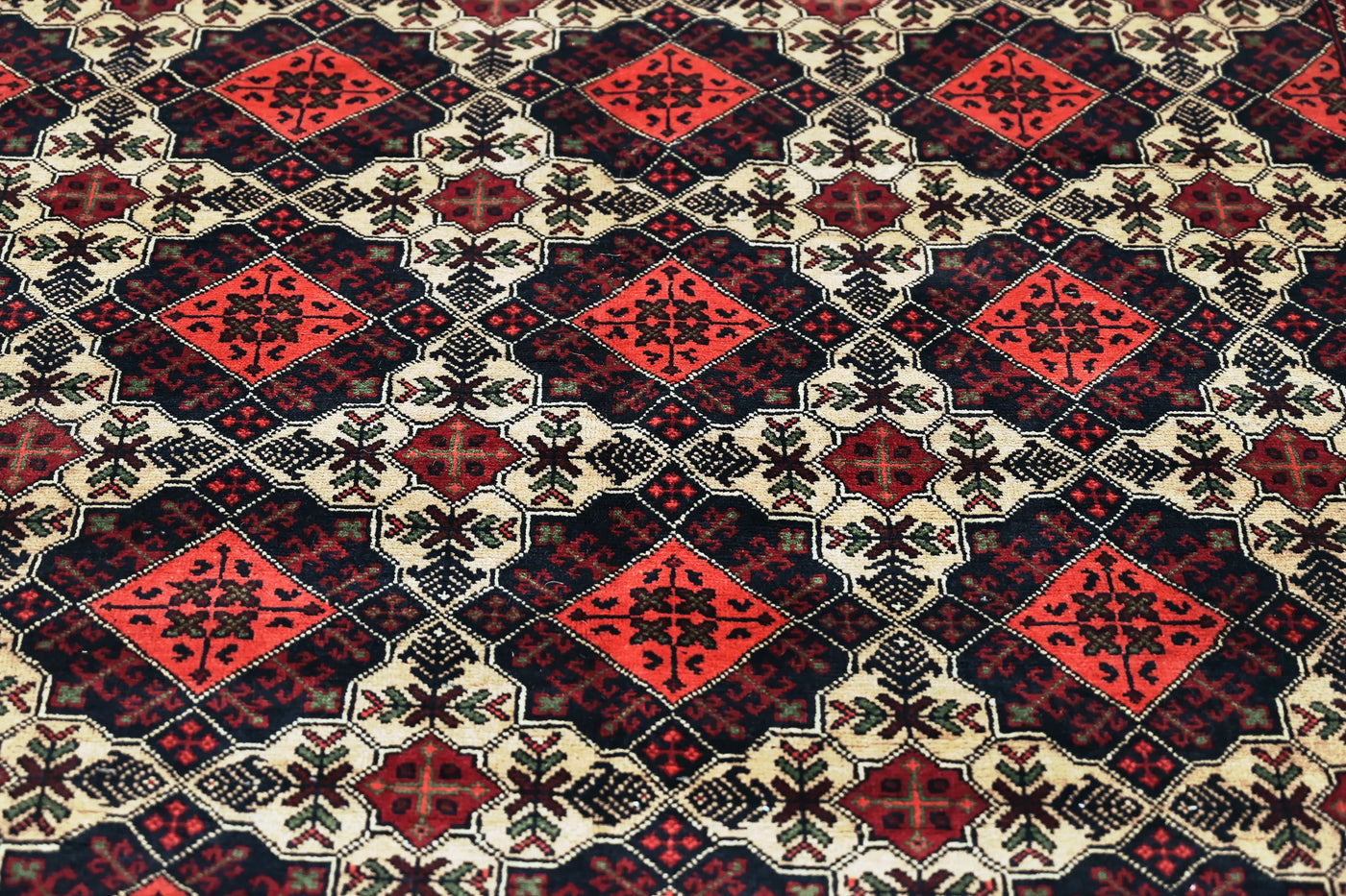 Biljik Afghan Rug – Alabaster Border