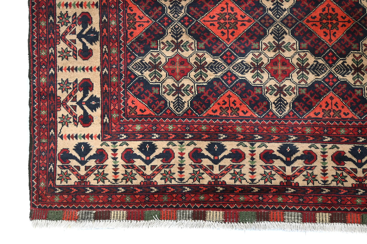 Biljik Afghan Rug – Alabaster Border