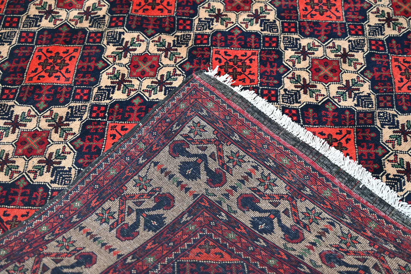 Biljik Afghan Rug – Alabaster Border