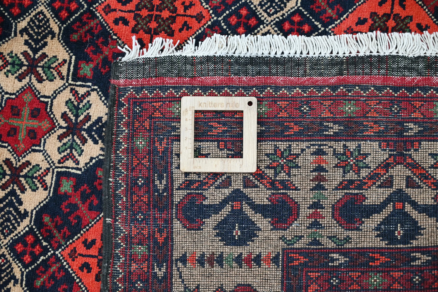 Biljik Afghan Rug – Alabaster Border