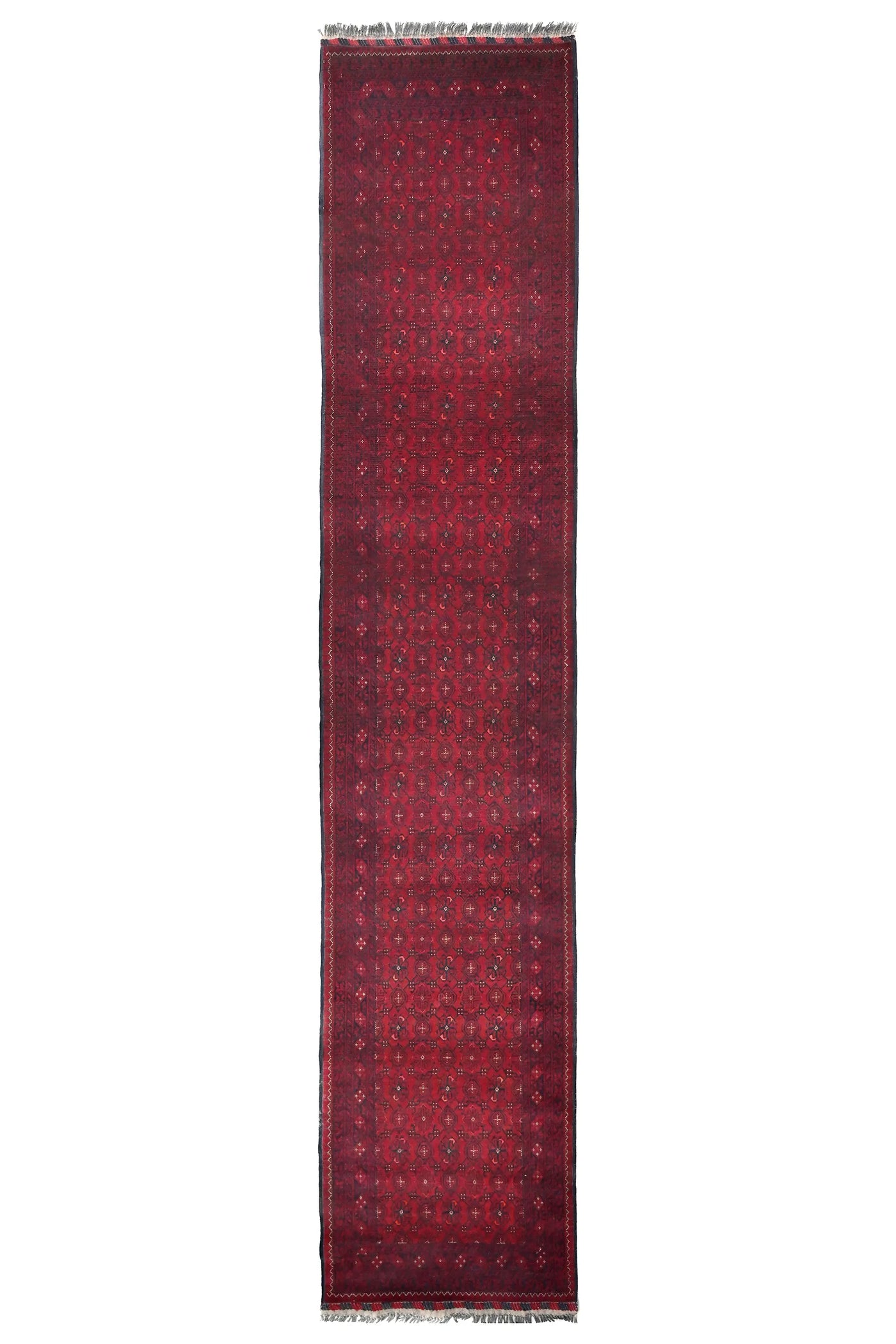 Biljik Afghan Runner Rug – Crimson Passage