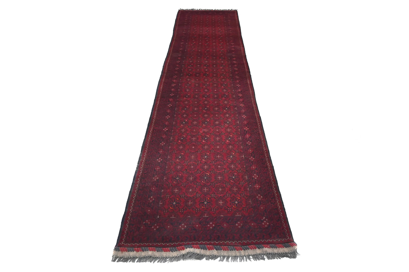 Biljik Afghan Runner Rug – Crimson Passage
