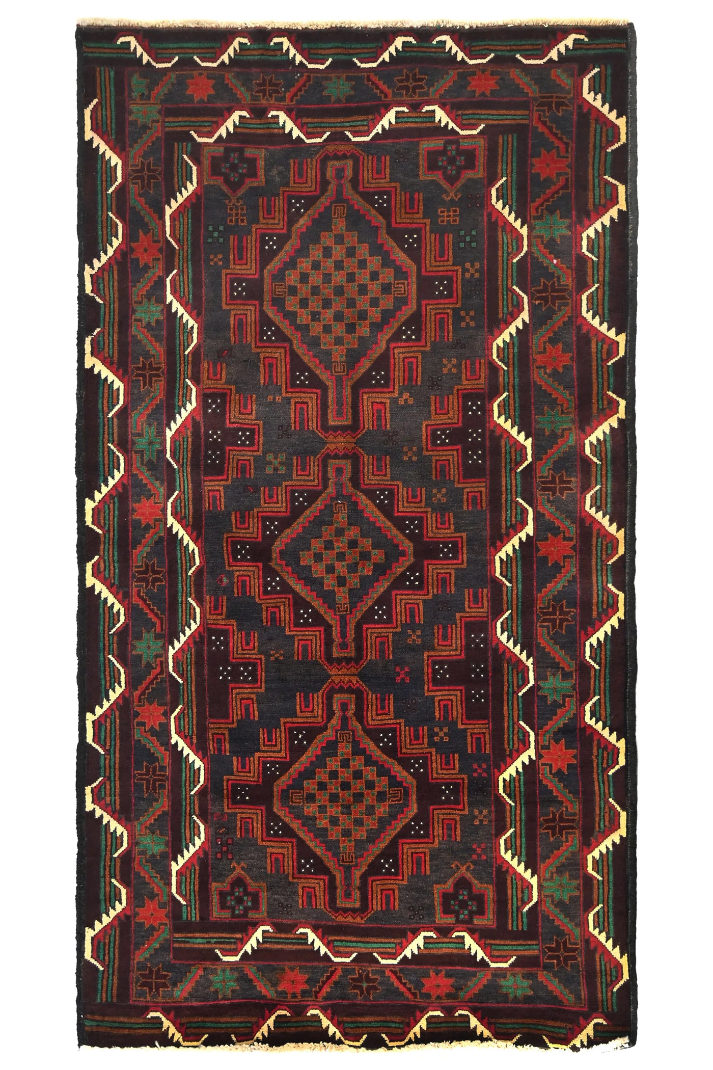Baluchi Persian Rug – Midnight Compass