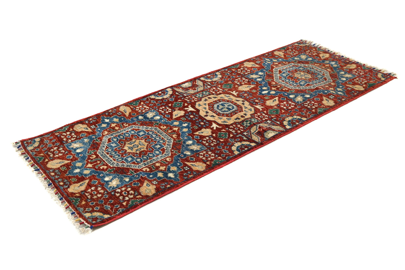 Chobi Afghan Runner Rug – Indigo Cadence