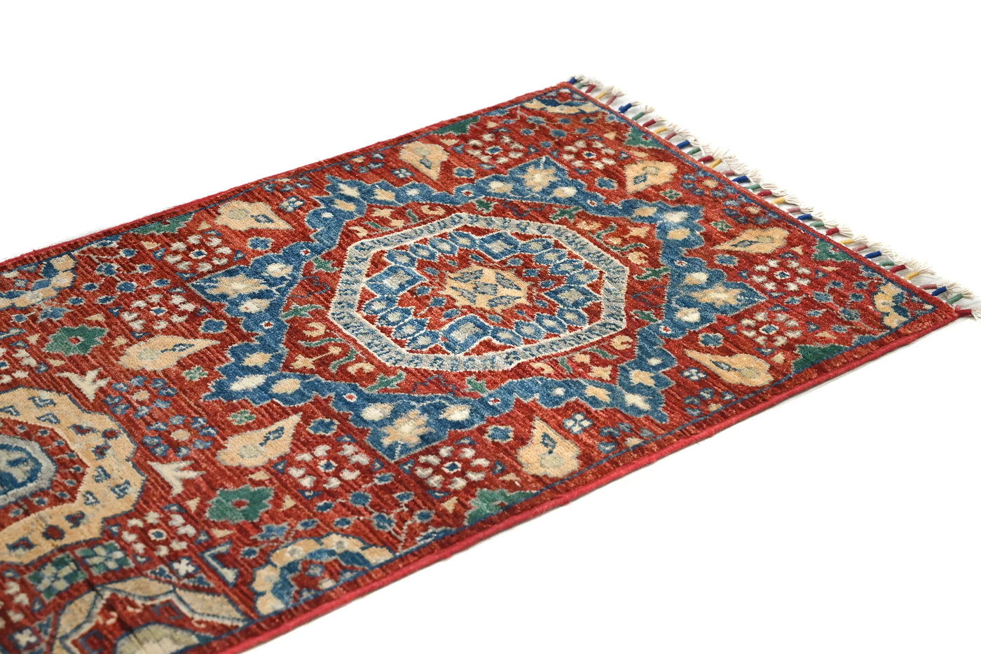 Chobi Afghan Runner Rug – Indigo Cadence