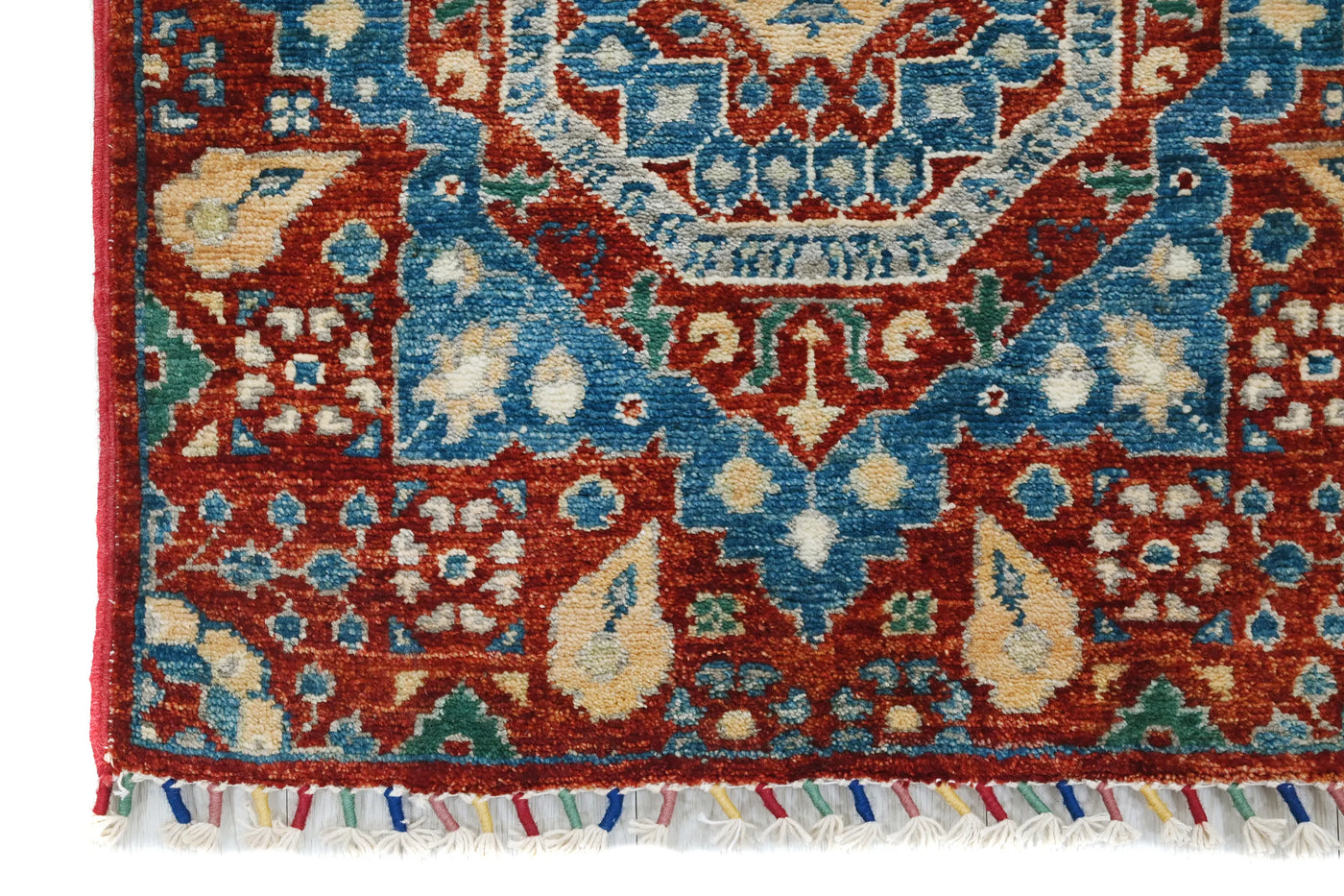 Chobi Afghan Runner Rug – Indigo Cadence