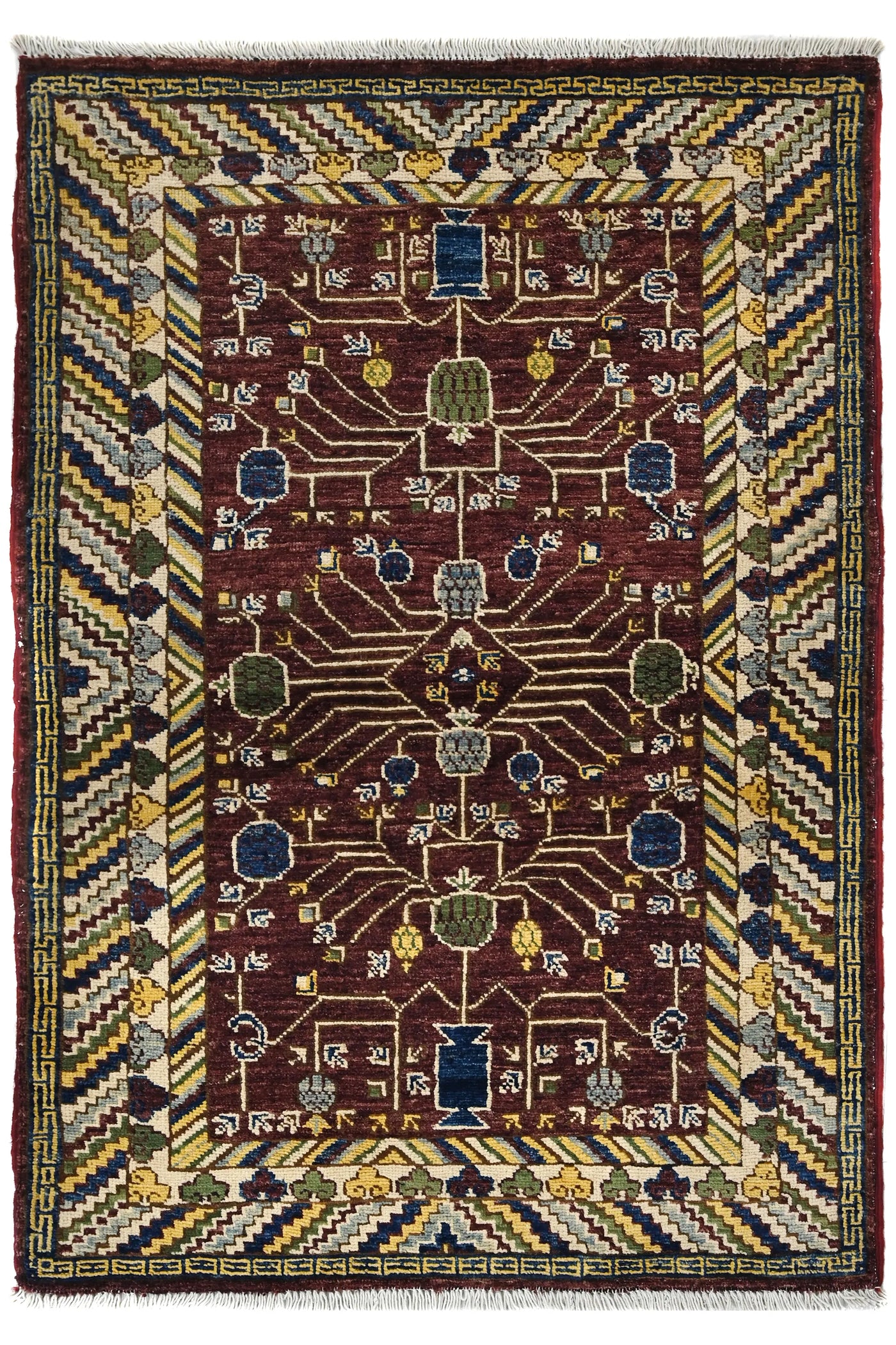 Chobi Afghan Rug – Fawn Blossom