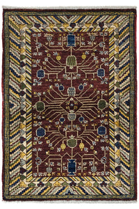 Chobi Afghan Rug – Maroon Vineyard