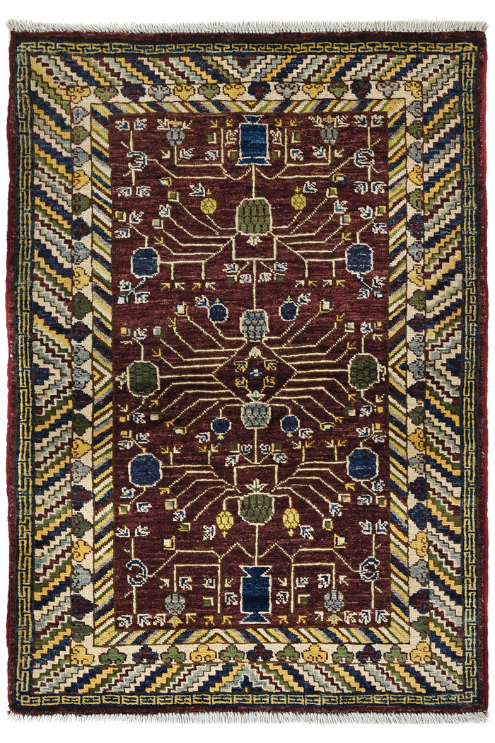 Chobi Afghan Rug – Fawn Blossom