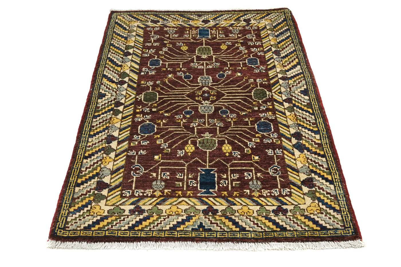 Chobi Afghan Rug – Fawn Blossom