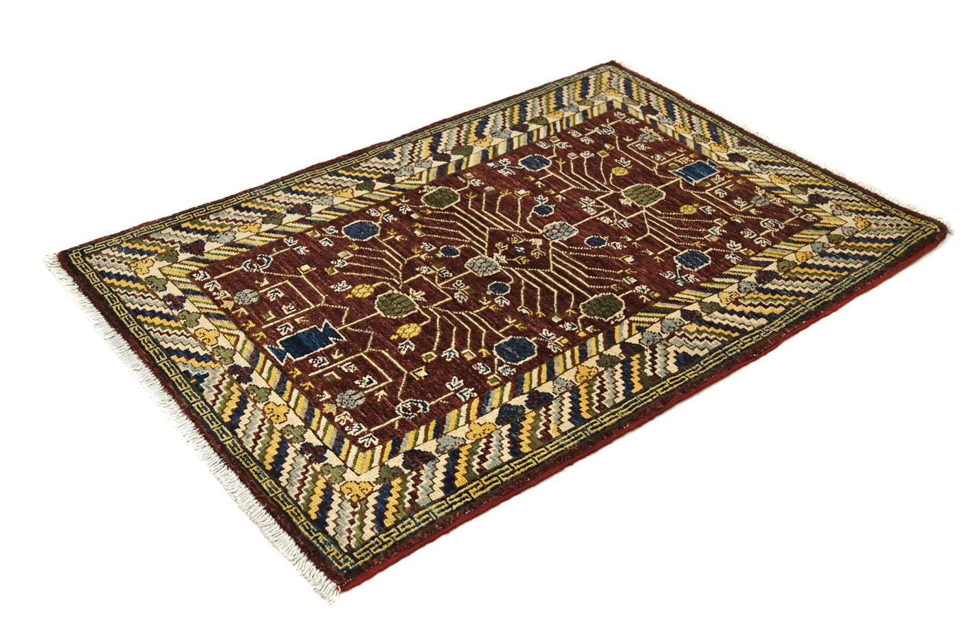 Chobi Afghan Rug – Fawn Blossom