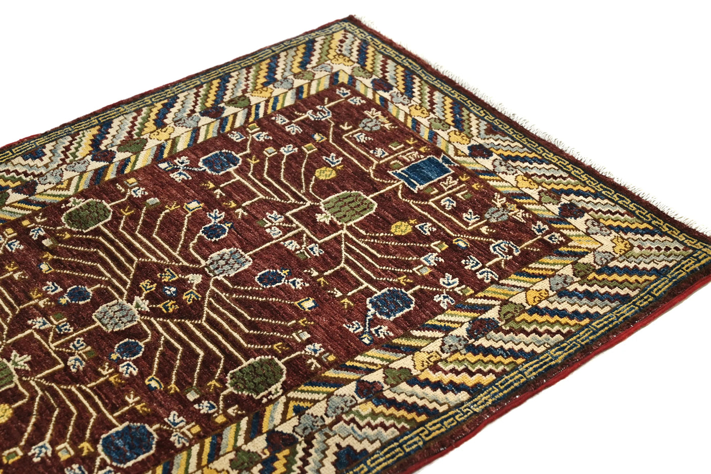 Chobi Afghan Rug – Fawn Blossom