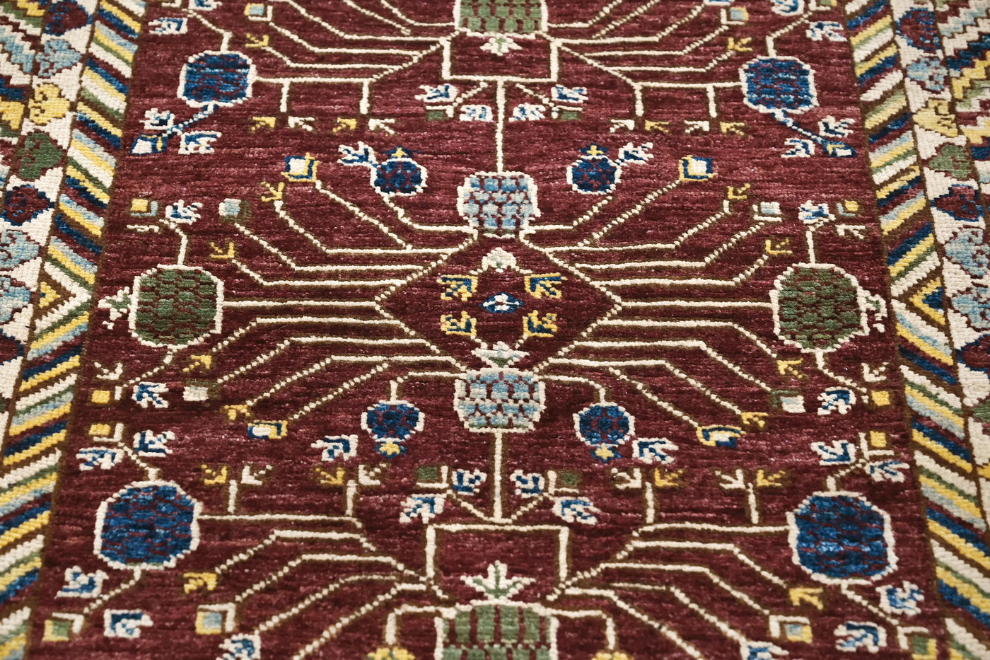 Chobi Afghan Rug – Fawn Blossom