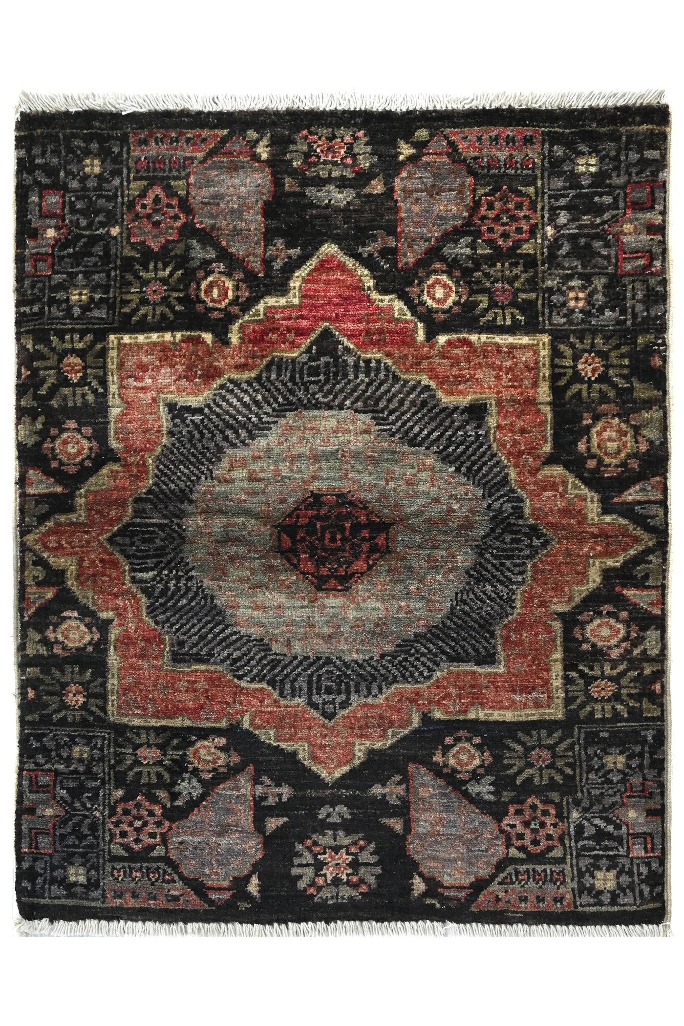 Chobi Afghan Rug – Graphite Constellation