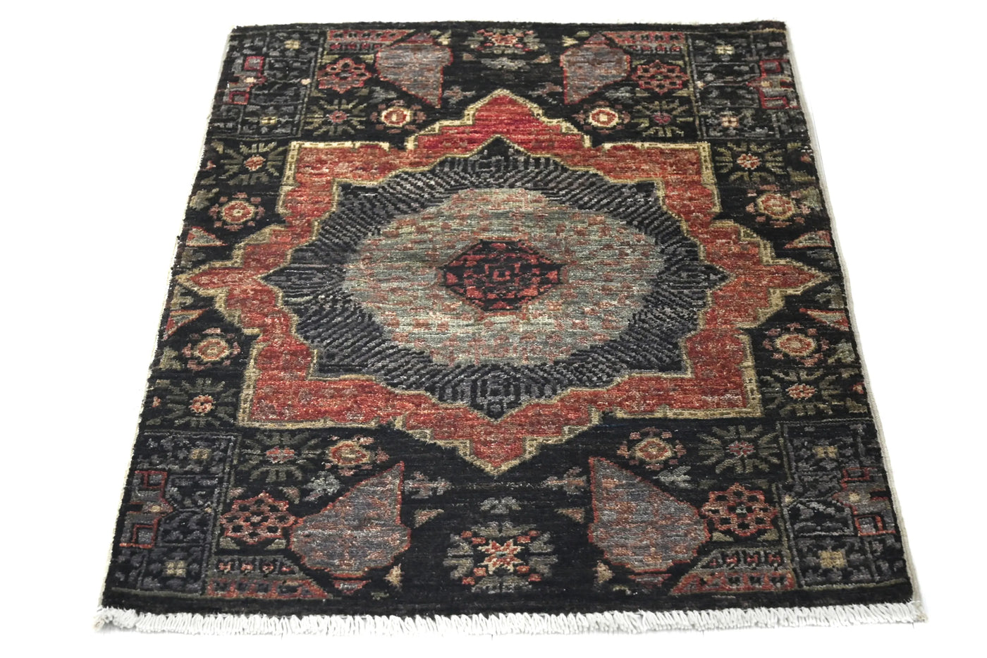 Chobi Afghan Rug – Graphite Constellation