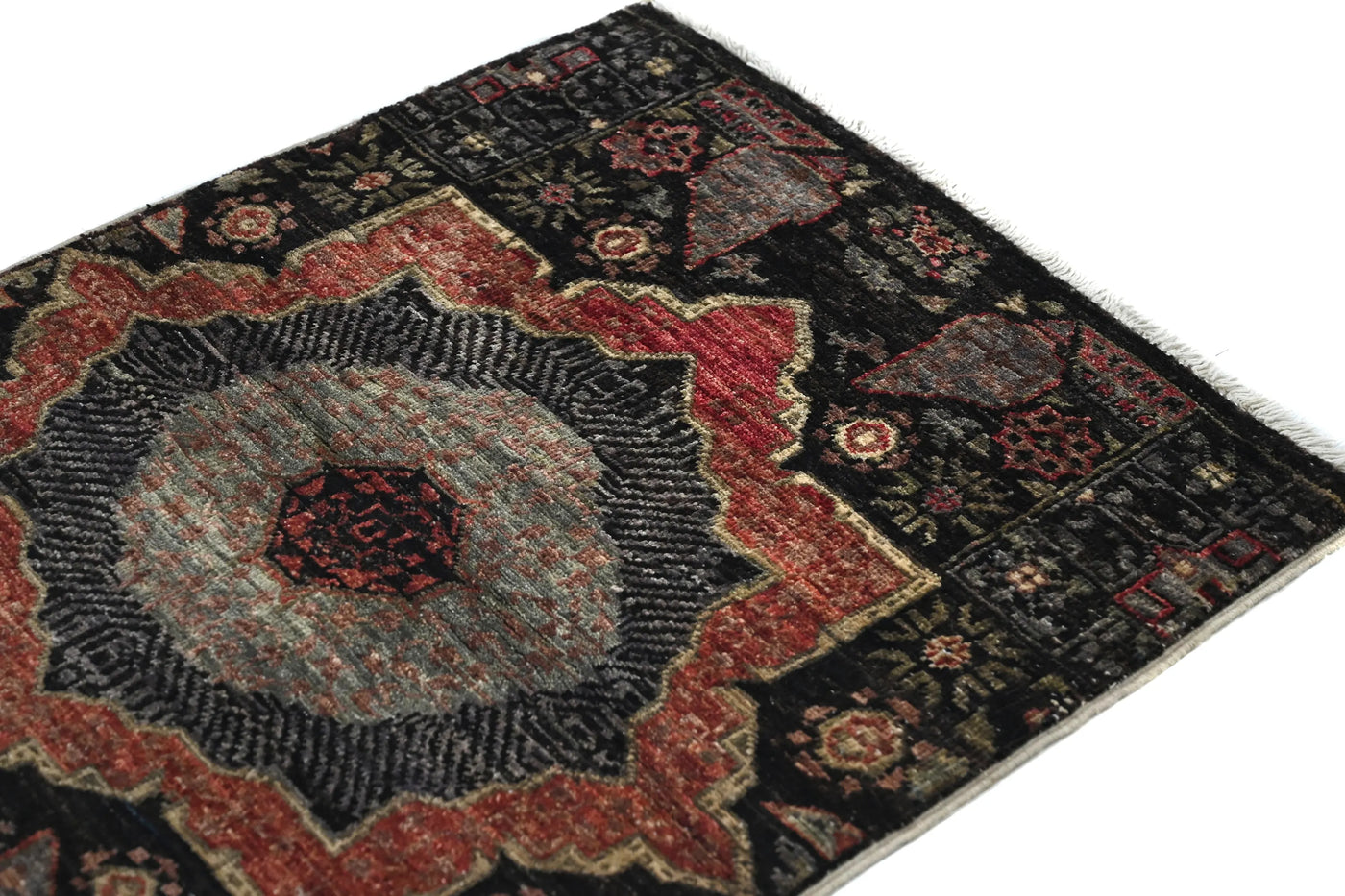 Chobi Afghan Rug – Graphite Constellation