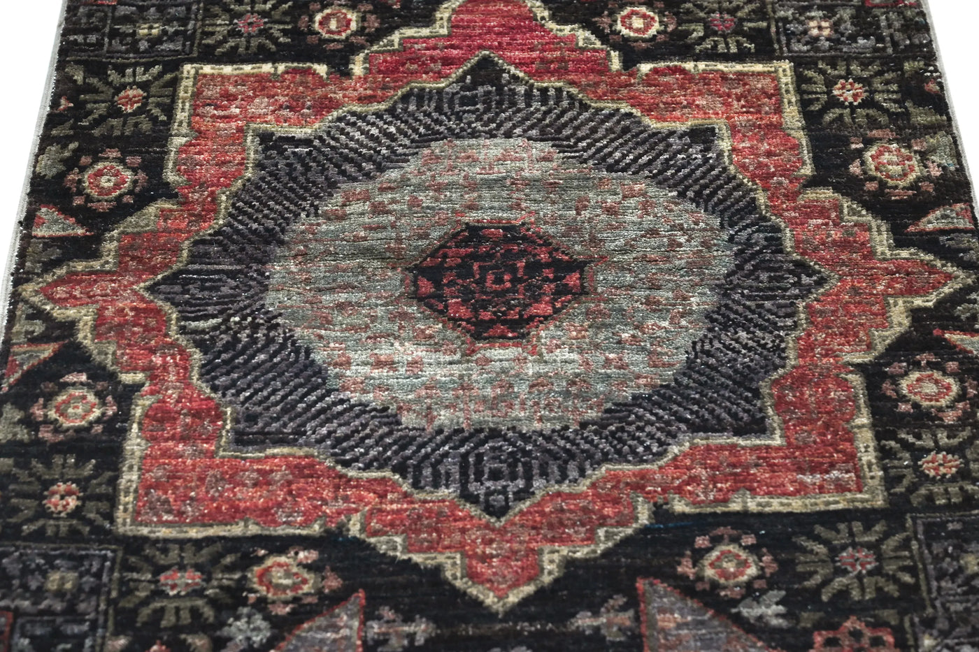 Chobi Afghan Rug – Graphite Constellation