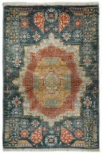 Chobi Afghan Rug – Teal Oasis