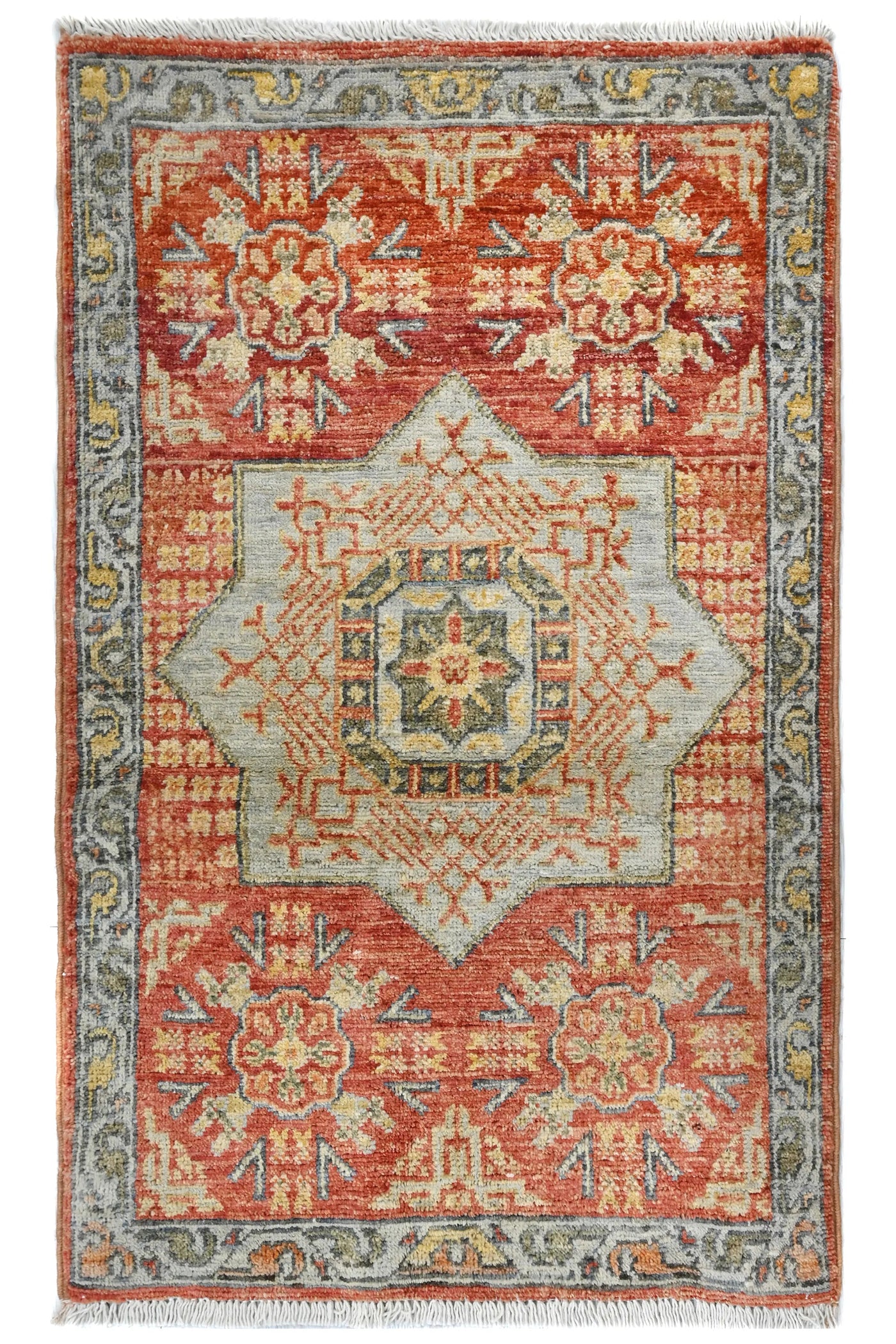 Chobi Afghan Rug – Parchment Floral