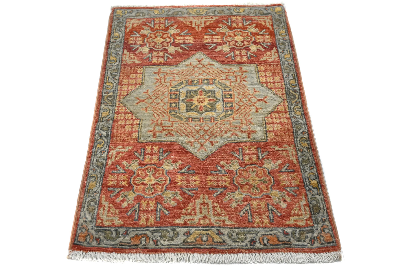 Chobi Afghan Rug – Parchment Floral