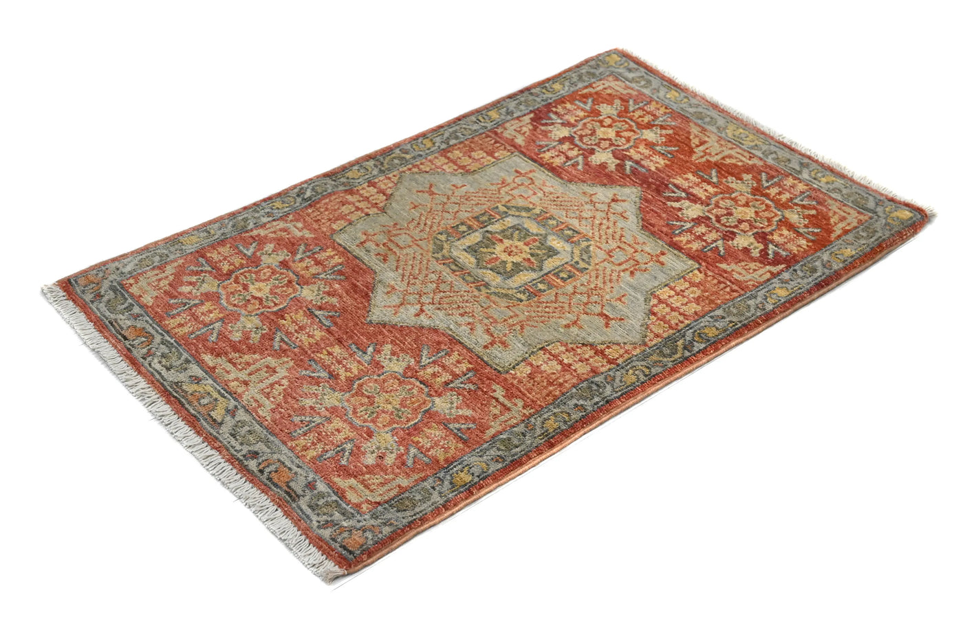 Chobi Afghan Rug – Parchment Floral