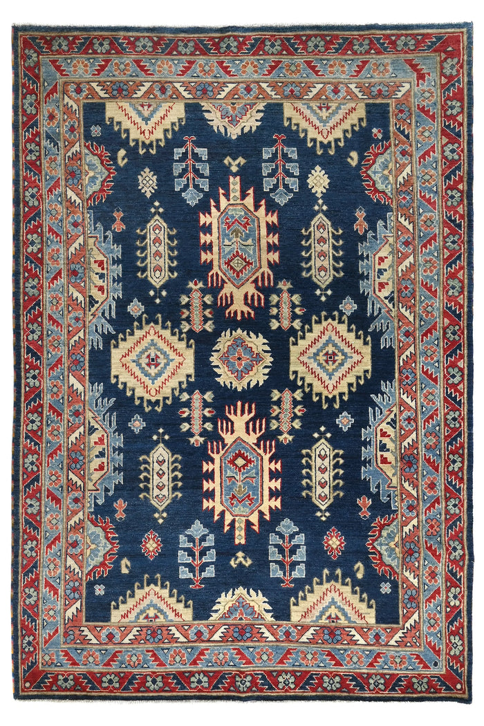 Chobi Afghan Rug – Cerulean Diamond