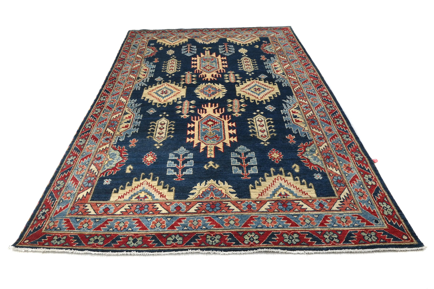 Chobi Afghan Rug – Cerulean Diamond