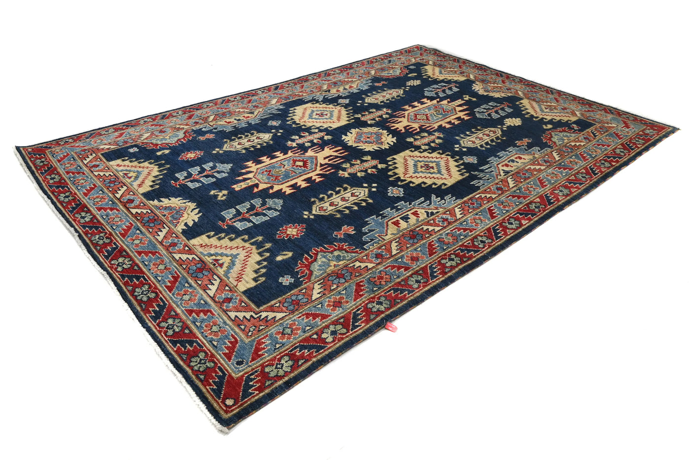 Chobi Afghan Rug – Cerulean Diamond