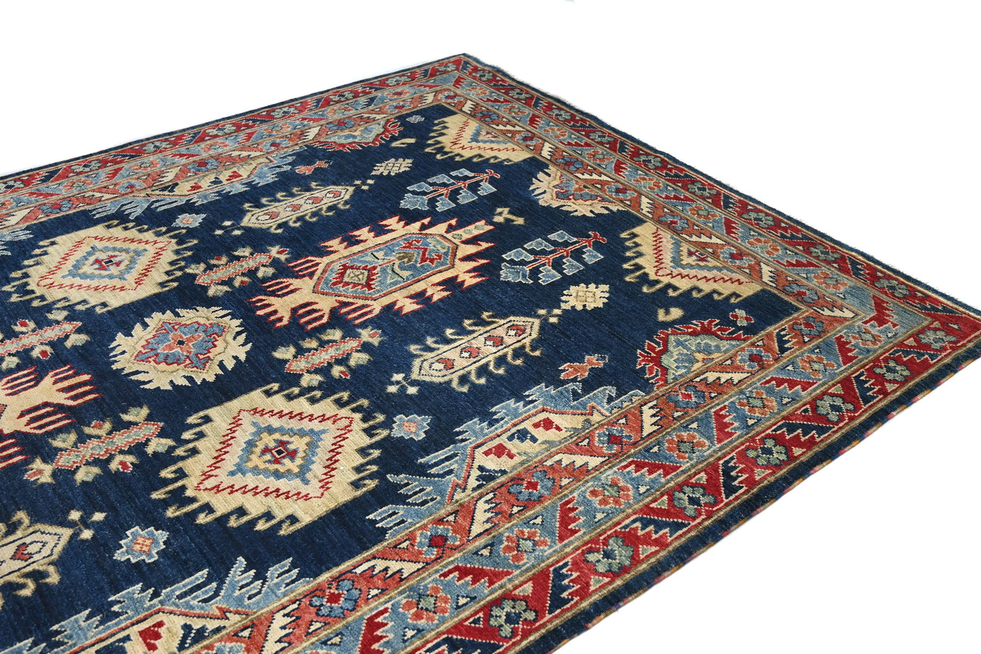 Chobi Afghan Rug – Cerulean Diamond