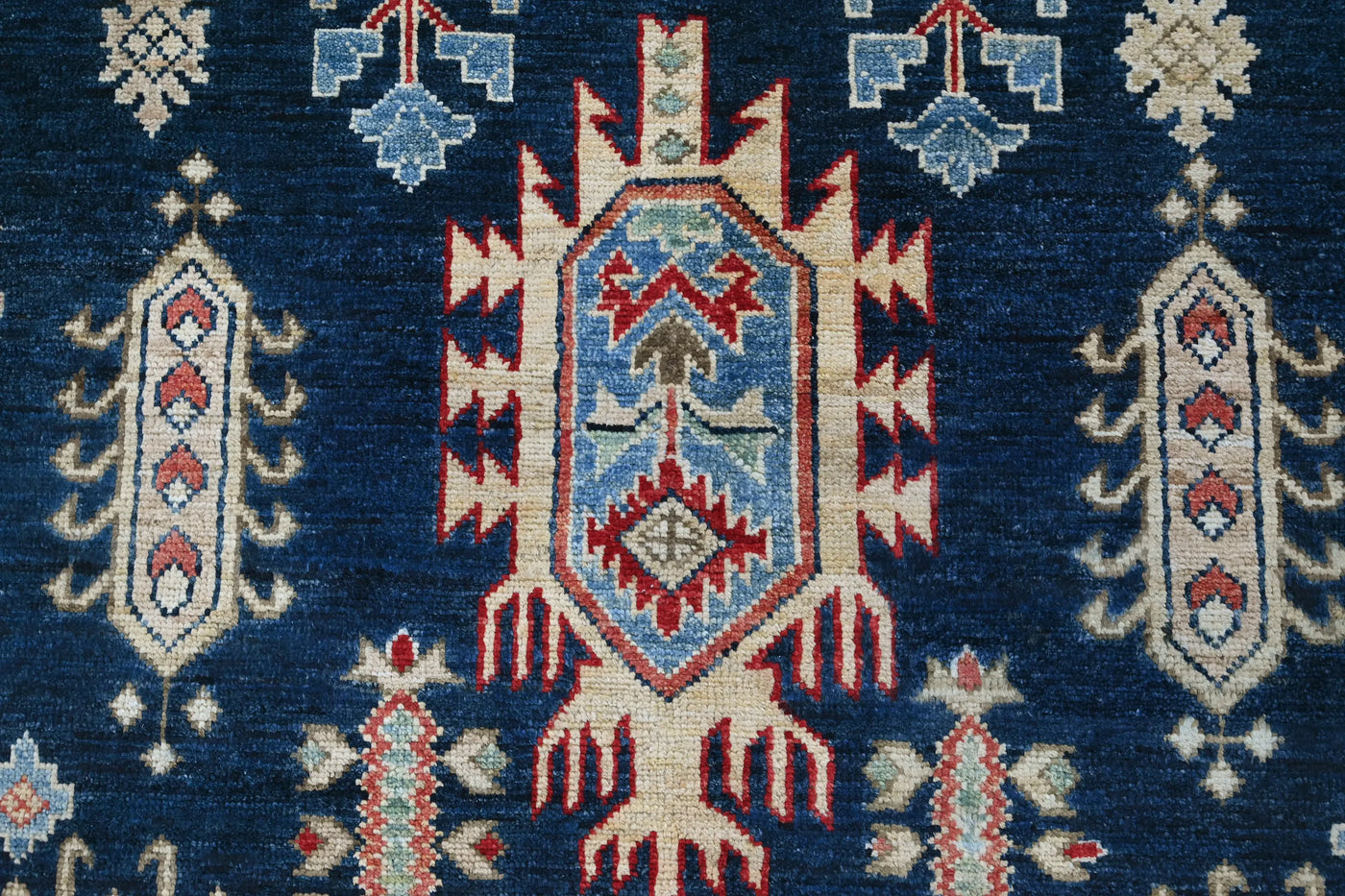 Chobi Afghan Rug – Cerulean Diamond