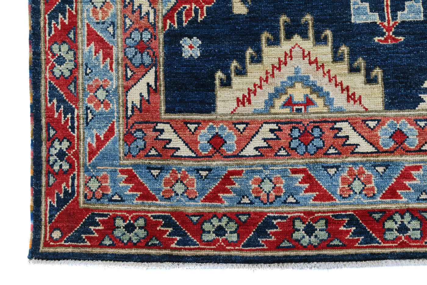 Chobi Afghan Rug – Cerulean Diamond
