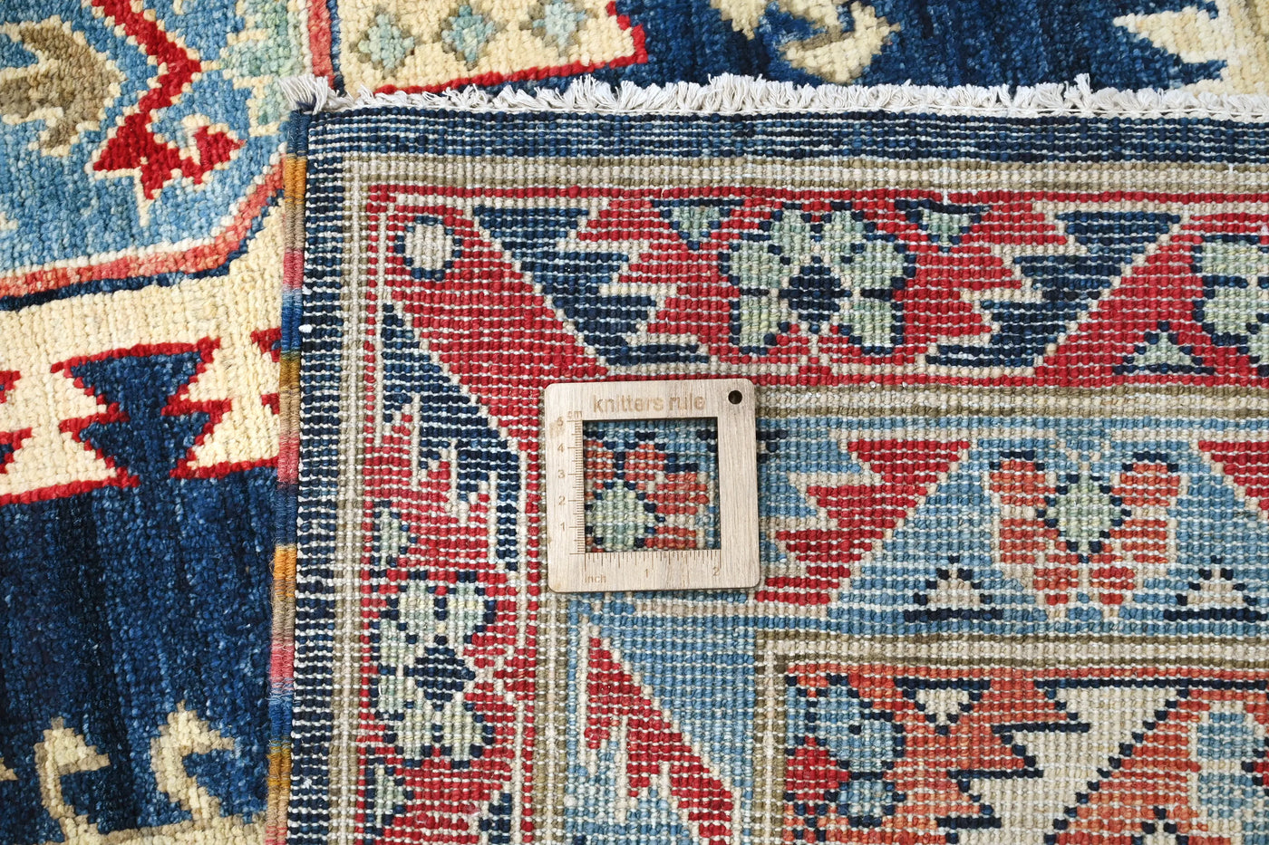 Chobi Afghan Rug – Cerulean Diamond