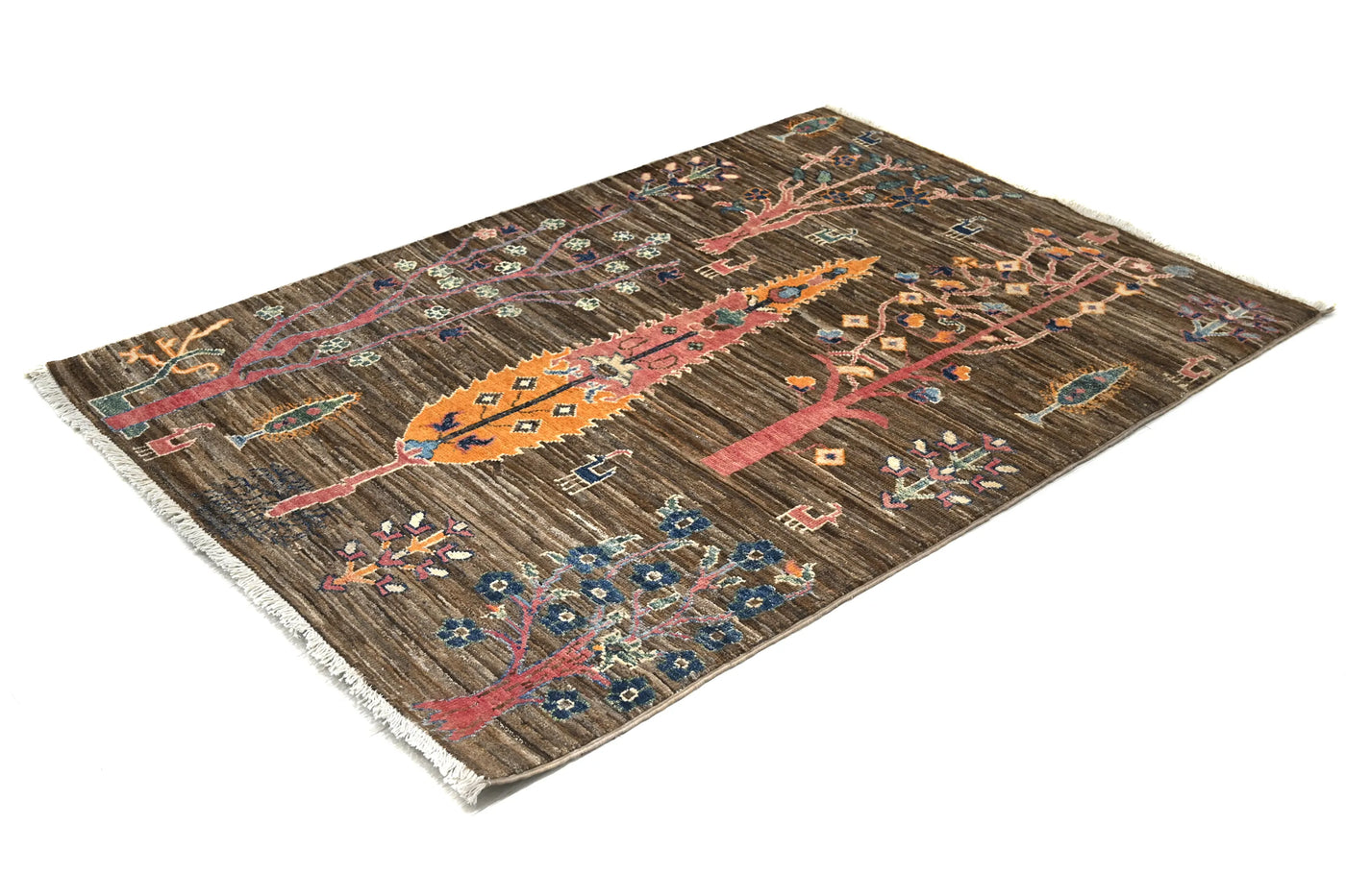 Chobi Afghan Rug – Indigo Branch