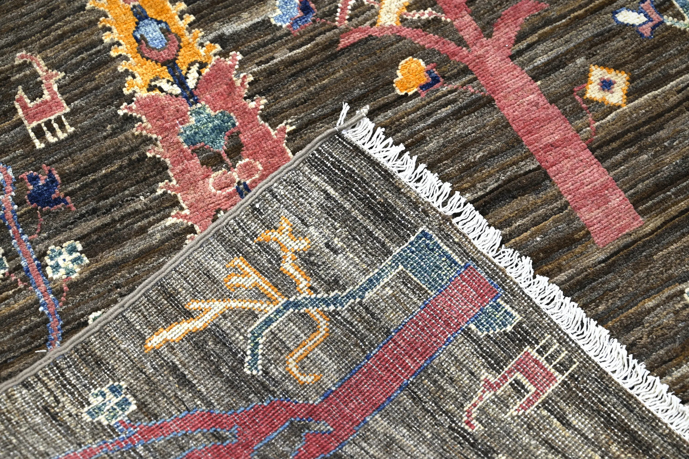 Chobi Afghan Rug – Indigo Branch