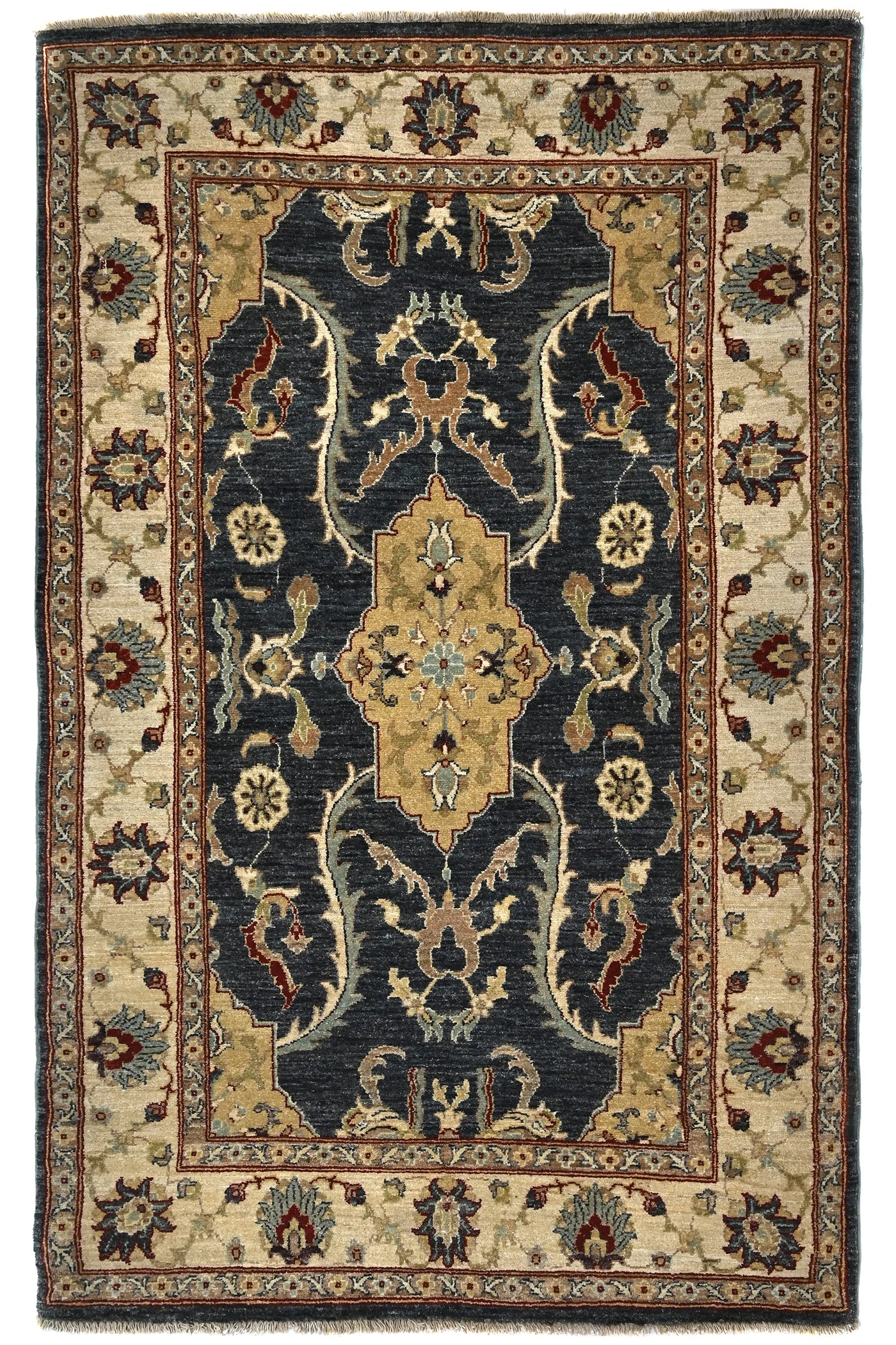 Chobi Afghan Rug – Ivory Mosaic
