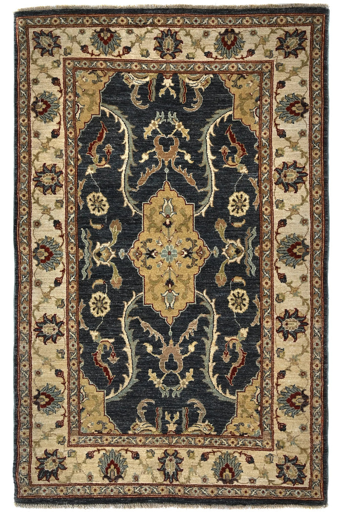 Chobi Afghan Rug – Ivory Mosaic