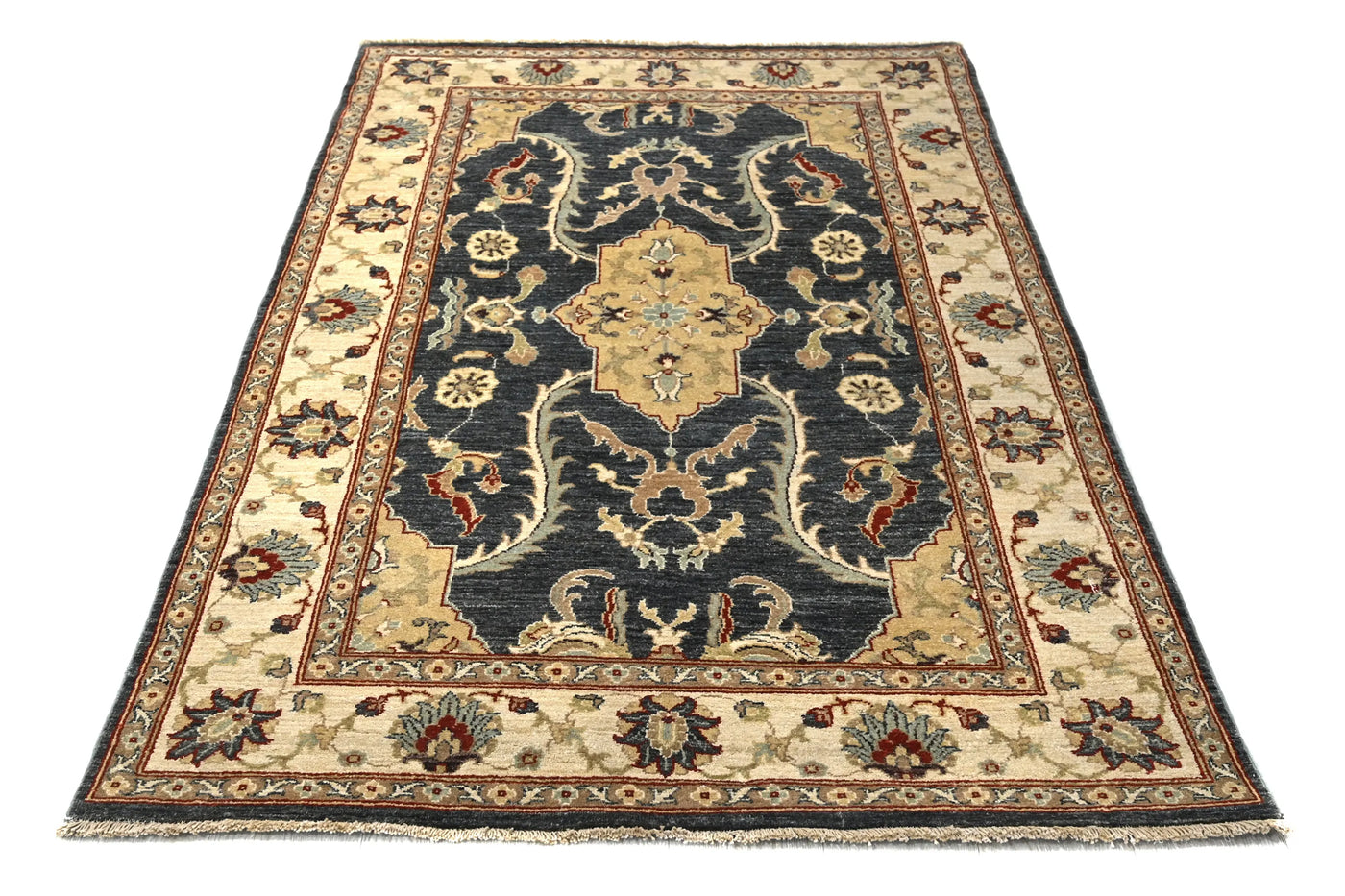 Chobi Afghan Rug – Ivory Mosaic
